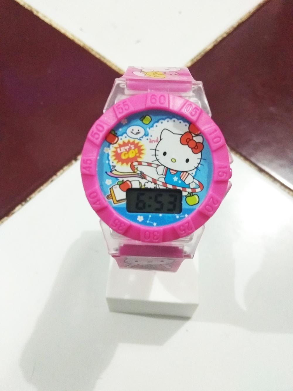 Jam Tangan Anak - Anak Wanita Karakter Lampu Dan Musik New Edition Rubber Strap