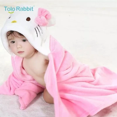 TokoDedee - Selimut Topi Bayi Karakter Bahan Lembut /Selimut Double Fleece Selimut Hoodie Bulu Bayi 3D Hoodie Blanket Tudung Lucu