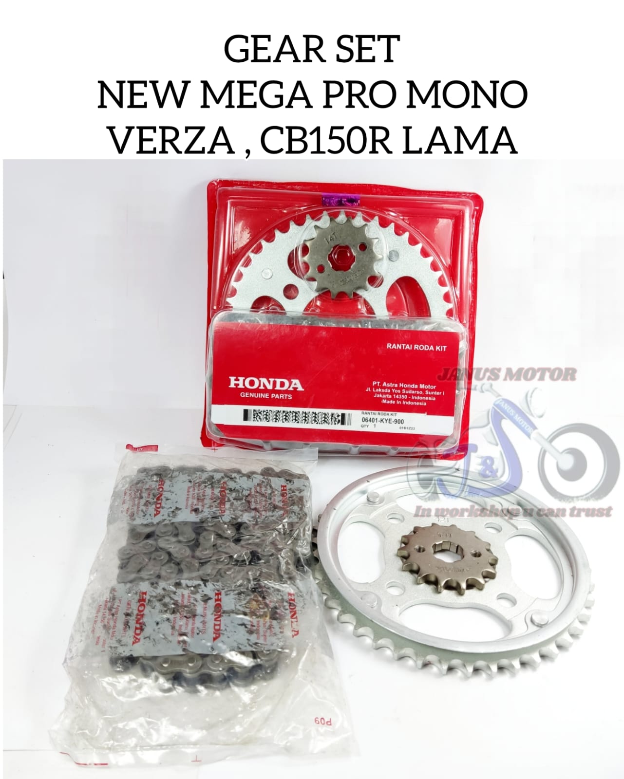 Gir set rantai New Mega pro monoshock Verza CB150R Old lama Original