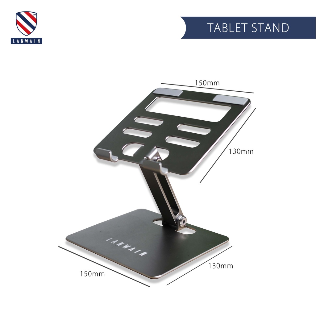 Lanwain Tablet Stand Holder I Desktop POS Meja Kasir Aluminium LWTS003