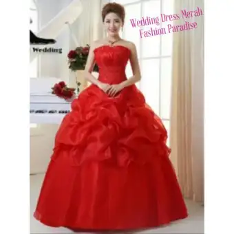 Sale Gaun Pengantin Merah Wedding Dress Bagus Lazada Indonesia