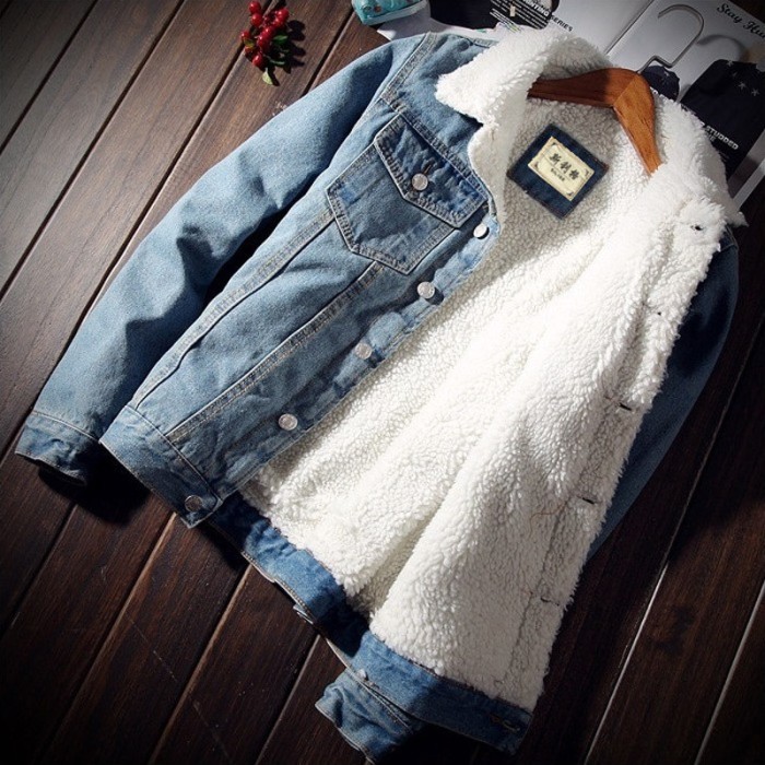 denim jacket with fur men