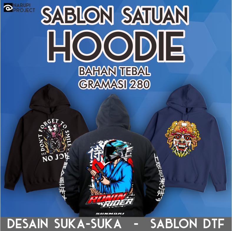 HOODIE BAHAN TEBAL CUSTOM SABLON DESAIN SUKA SUKA FOTO CUSTOM NAMA