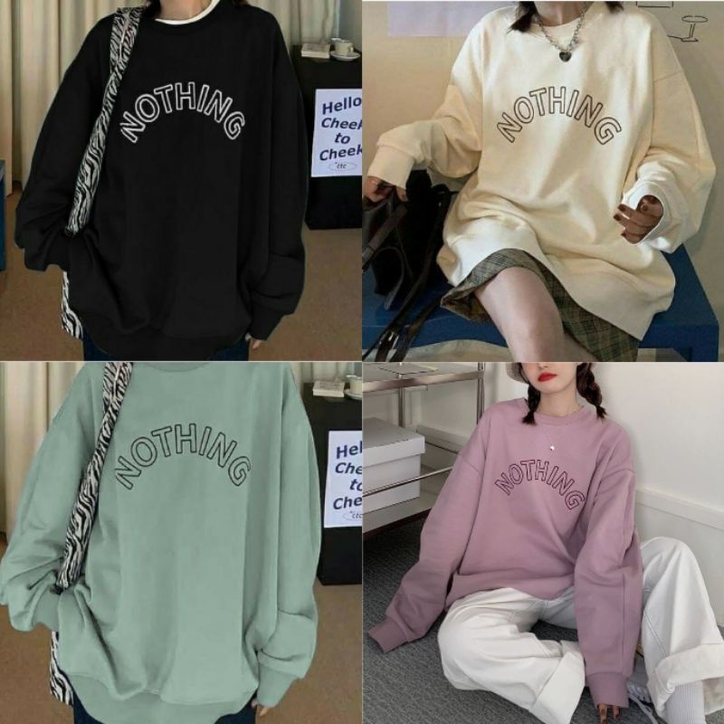 SWEATER NOTHING WANITA OVERSIZE XL 