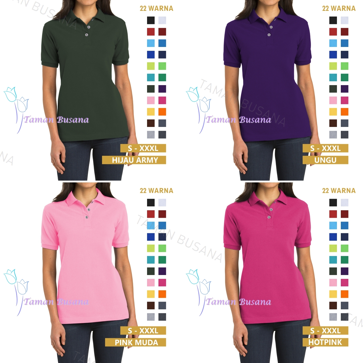 Polo Shirt Wanita / Ready S-XXXL / 22 