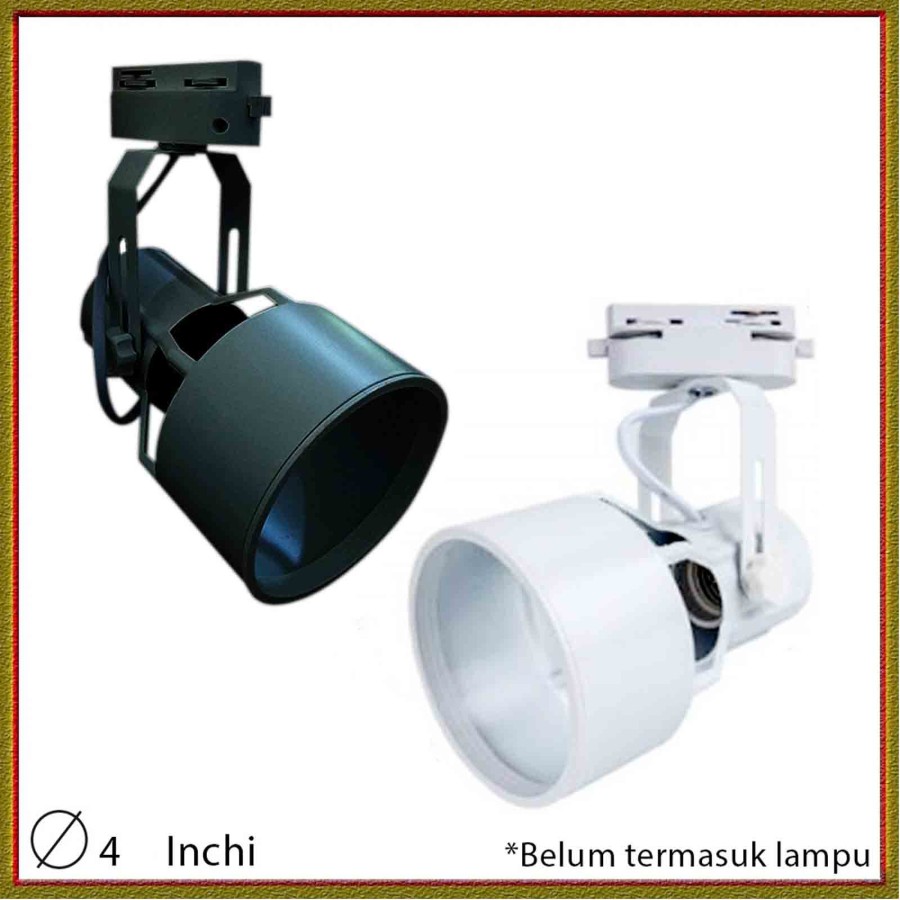 Housing Kap Lampu Rell Lampu Track Bulat Hitam Putih Cakar Ec Lazada Indonesia