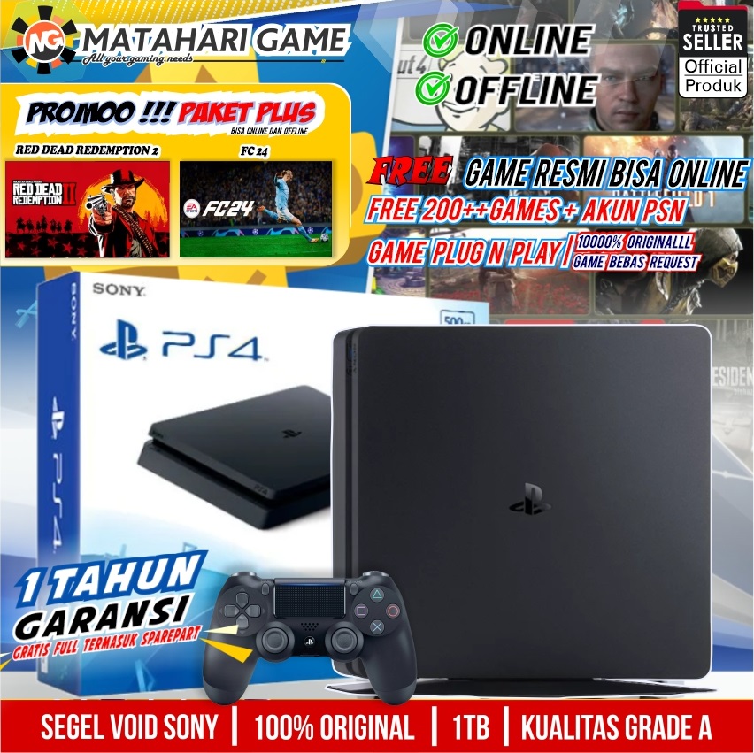 PS4 SLIM】Playstation SLIM Original PS4 SONY 1TB/1000GB Bonus