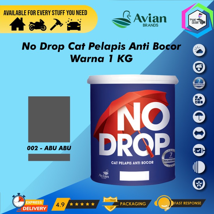 No Drop Cat Pelapis Anti Bocor 1kg 002 Abu Abu Lazada Indonesia 5487