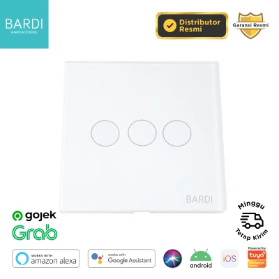 BARDI Smart Light Wall Switch Touch Wi-Fi - EU 3 Gang White / Black