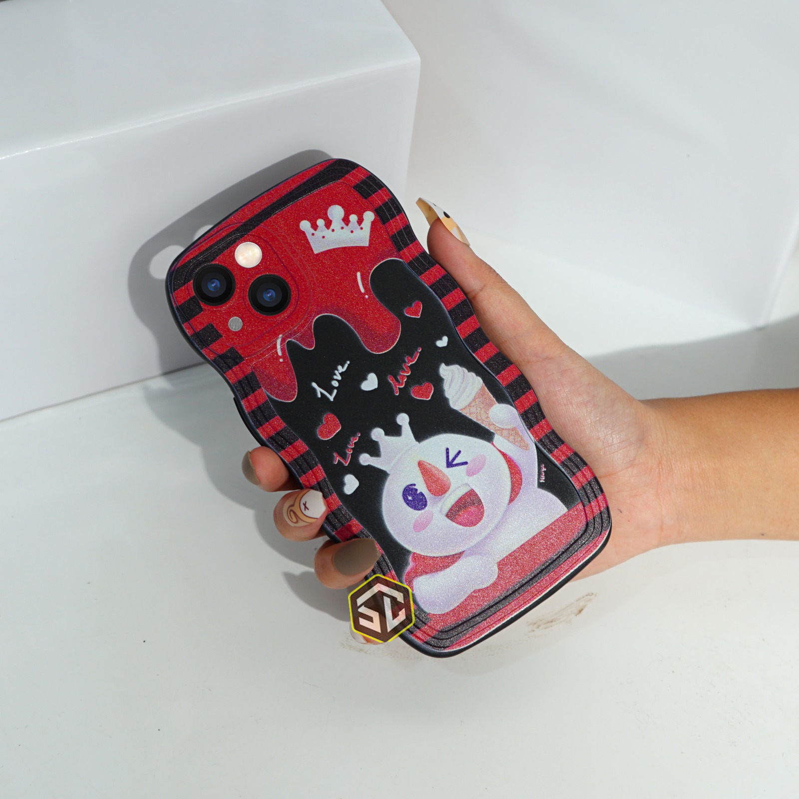 Softcase Gelombang Wave Hitam Motif Mixue Lucu Gh01 For Oppo A16 A5s A1k A5 2020 F11 Reno 4f 6327