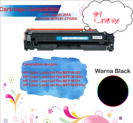 Toner Cartridge Compatible For Printer HP Color Laserjet 205A M180 M181  MFP180 MFP181 M181fw M MFP 180 181 CF530A CF530 CF 530 530A | Lazada  Indonesia