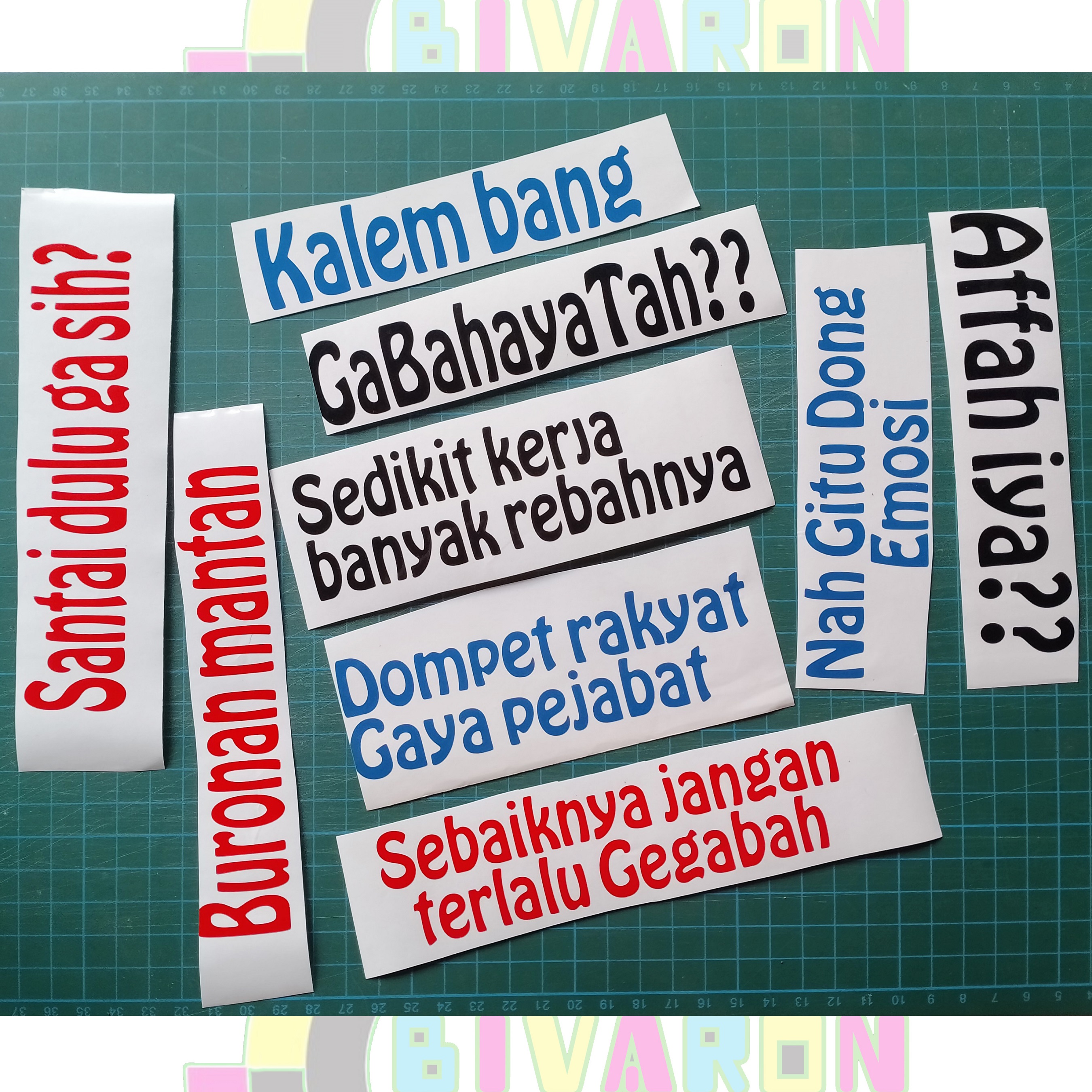 Stiker kata-kata lucu/Stiker cutting kata-kata 1 warna | Lazada Indonesia