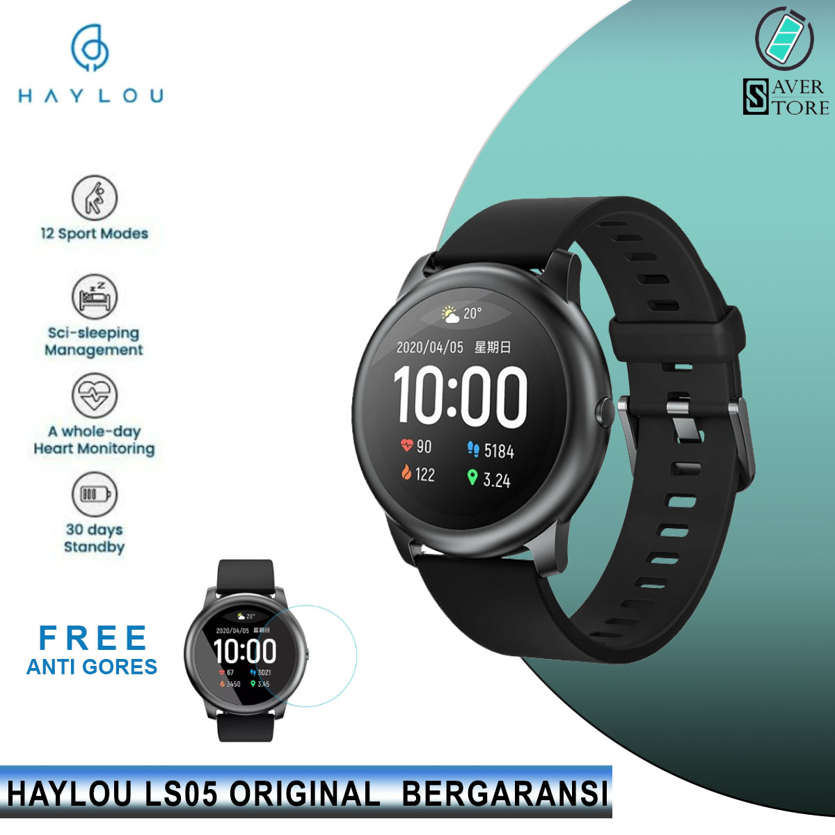 Smart watch Jam Tangan Pintar xiaomi Haylou Solar LS 05 original IP68  Smartwatch LS05 Warna Hitam Pairing Bluetooth Smart Device English /  Internasional Version Bahasa indonesia / Bahasa inggris | Lazada Indonesia