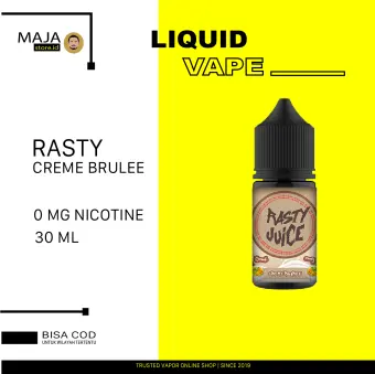 Bisa Cod Liquid Vape Rasty Juice Rasa Creme Brulle 30 Ml Tanpa