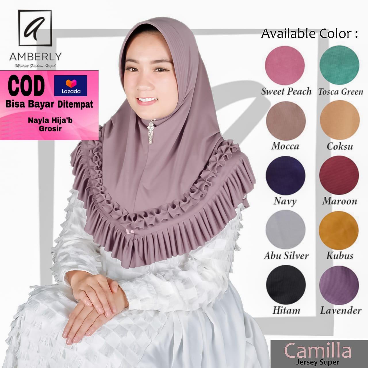 Hijab/ Jilbab Instan Jersey Jersey Model Bergo terbaru termurah dan terlaris/ Kerudung Wanita Terbaru/ Amberly Camilla/ Nayla Hija'b