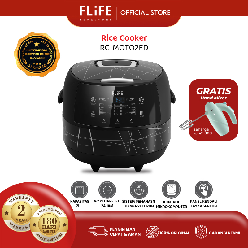 [NEW] FLIFE Rice Cooker Touch Screen Multifungsi Anti Lengket RC