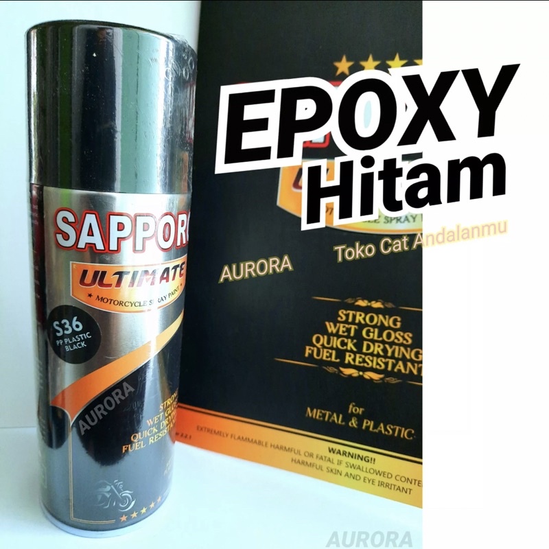 SAPPORO ULTIMATE EPOXY HITAM S36 PP PLASTIC BLACK epoksi poksi saporo