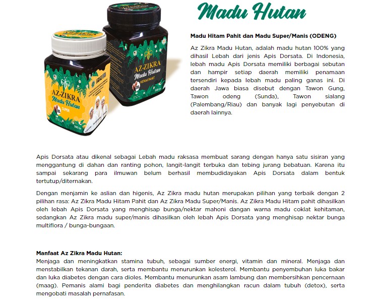 Madu Hitam Pahit Az Zikra Original Bpom Penyembuhan Macam2 Penyakit Berkat Doa Kh Arifin Ilham Lazada Indonesia