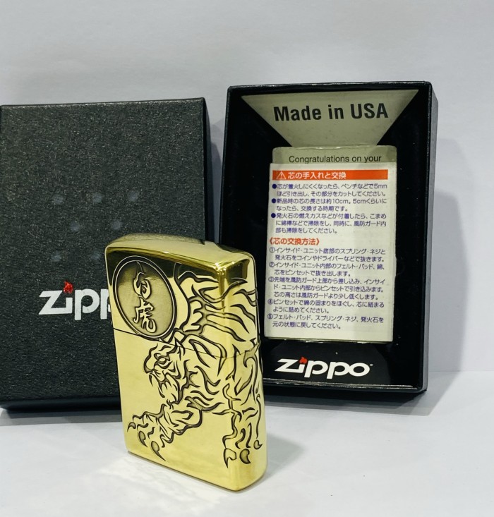 Original Zippo Tiger 3 Sides Japan Bahan Berkualitas Tinggi Lazada Indonesia