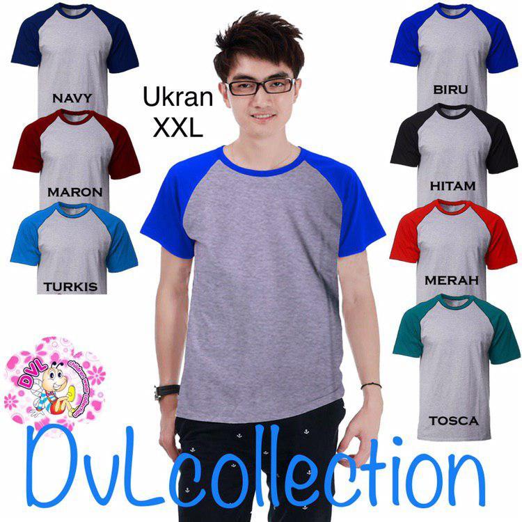 Kaos raglan pendek size XXL / raglan polos lengan pendek / raglan polos XXL /kaos distro pria