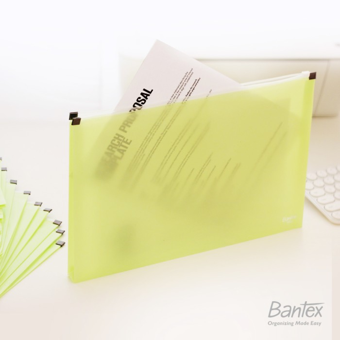 Bantex Zipper Document Map Plastik Folder F4 Folio Pistachio 3222 72G ...
