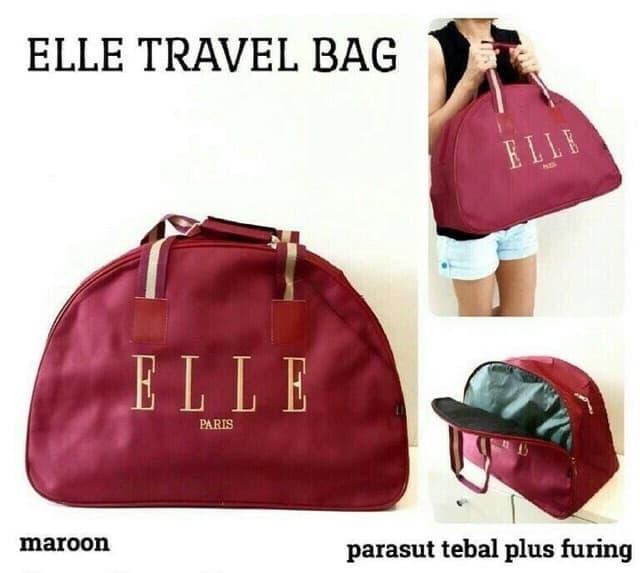 TAS TRAVEL KOPER TAS PAKAIAN JINJING PAKAIAN ELLE MAROON TRAVEL BAG ORGANIZER TAS