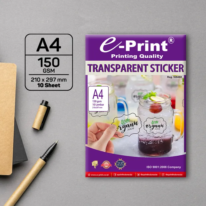 e print transparent sticker