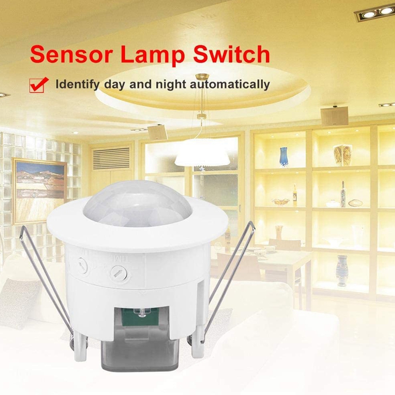 110V-220V 360° Infrared Recessed PIR Ceiling Motion Sensor Detector Light Switch, Motion Light Sensor