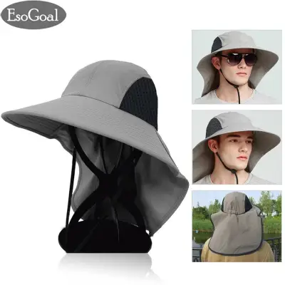EsoGoal Fishing Hat Summer Sun Hat Outdoor Sun Protection Quick-drying Fisherman Hat Splash-proof Sunscreen UV Protection Large Basin Cap