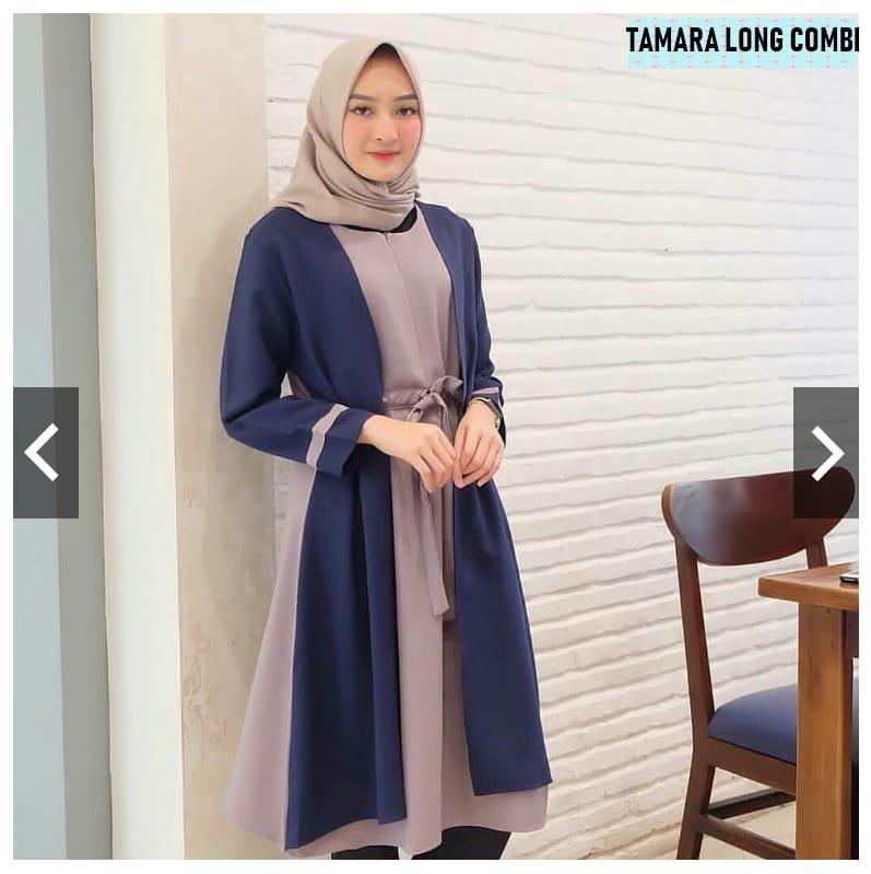 Baju Muslim Modern Tamara Long Combi Blouse Baloteli Atasan Modern Tunic Terbaru Fashion Lengan Panjang Wanita Kerja Tunik Modis Pakaian Casual Gaun Perempuan Casual Elegant Blus Hijab Trendy Muslimah Simple Top Termurah Kekinian Baju Modis Fashionable