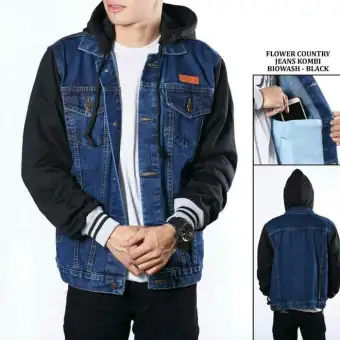 55 Model Jaket Jeans Kombinasi Kulit Terbaru