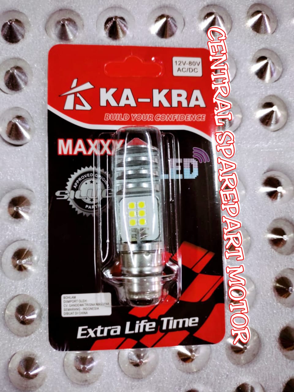 Lampu Depan LED Motor Bebek Matic AC DC H6 2 Sisi 12 MATA 12v-80v Ka