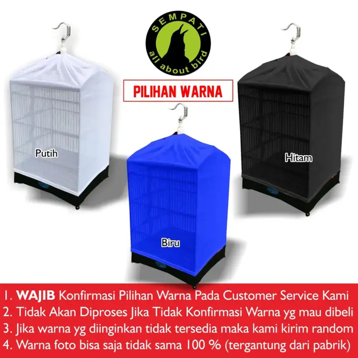 Kerodong Krodong Sangkar Kandang Burung Kotak Transparan No 1 2 3