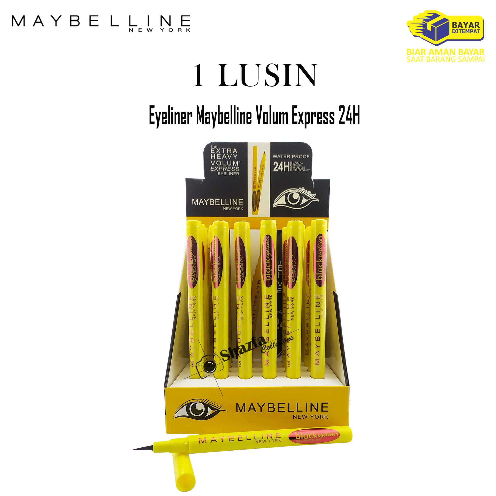 PROMO 1 Lusin Eyeliner Maybelline Volum Express Hitam 24H | Lazada Indonesia