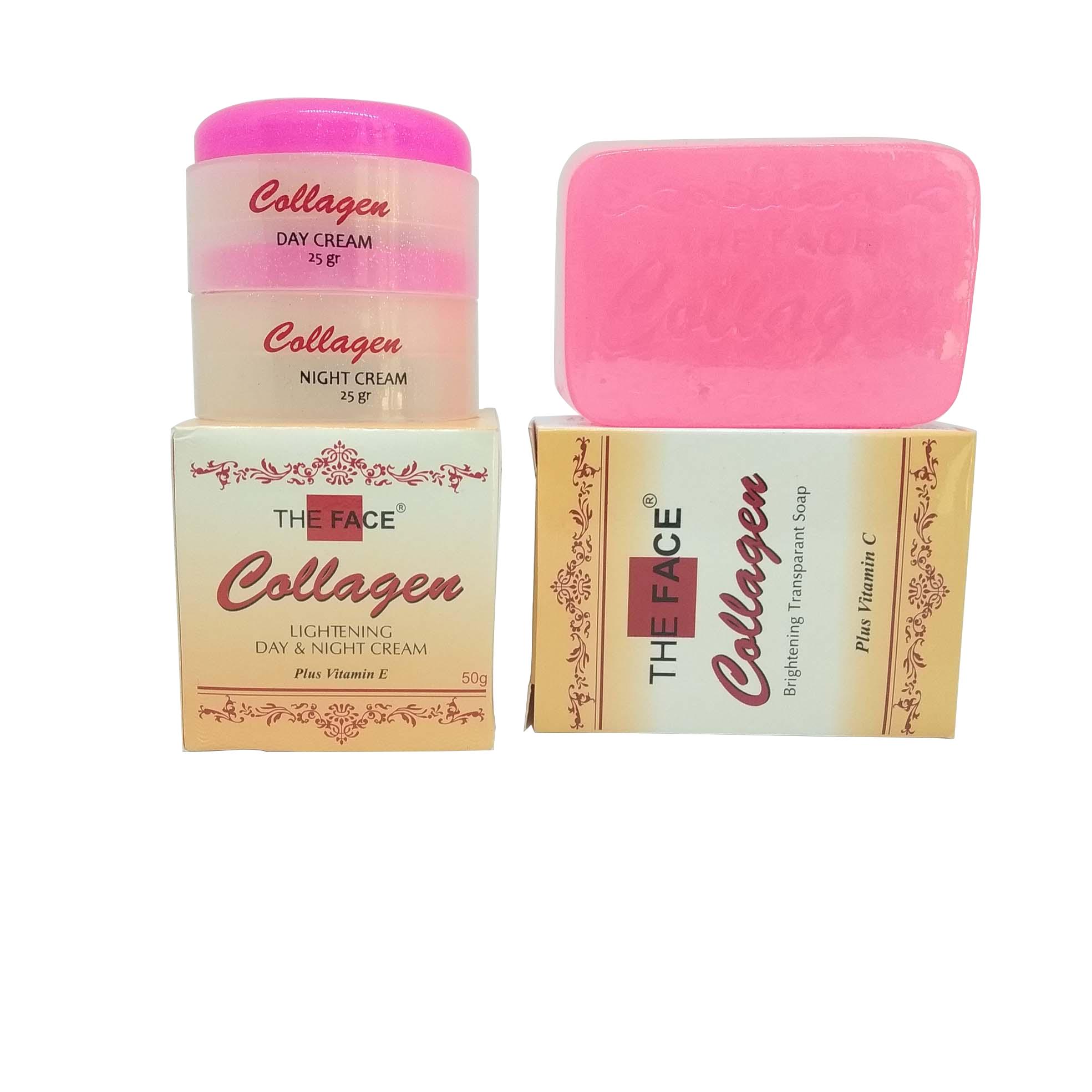 Cream Collagen The Face Original Plus Sabun Wajah Krim Wajah Collagen