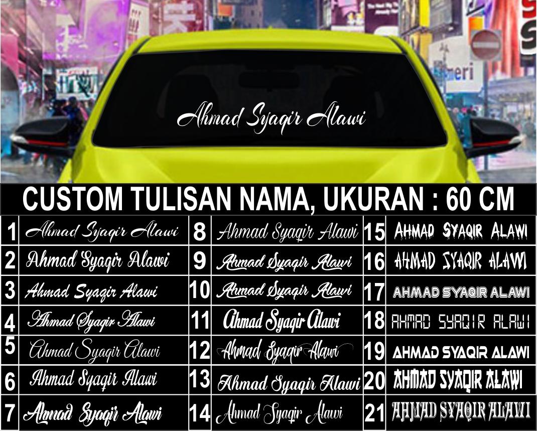 Stiker Mobil Cutting Sticker Body Dan Kaca Mobil NAMA Custom Sesuai Permintaan Lazada Indonesia