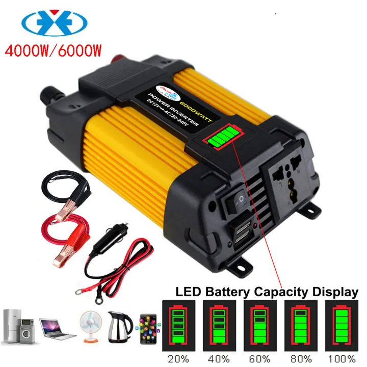 Juxing 4000w 6000w Peak Power Solar Power Inverter Voltage Transformer Dc 12v To Ac 110 220v Modified Sine Wave Converter Car Power Inverter Pengubah Daya Lazada Indonesia