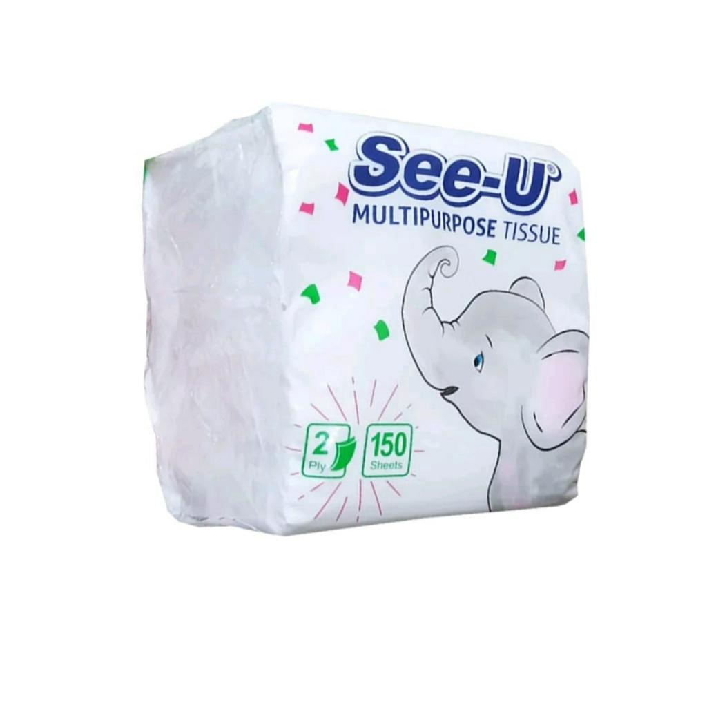 SEE U Tissue Pop Up 150 Sheet 2ply SEEU Tissu Pop Up CAP GAJAH