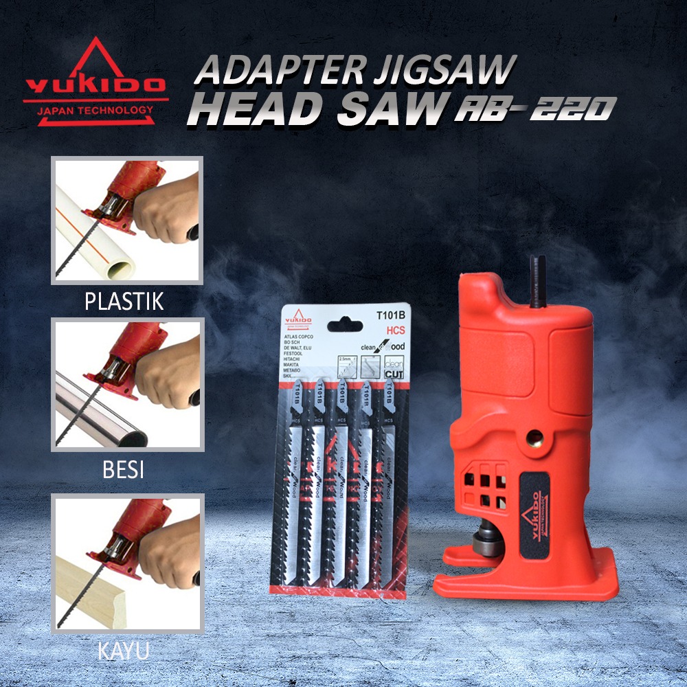 YUKIDO AB220FW Adaptor bor reciprocating jigsaw gergaji potong kayu