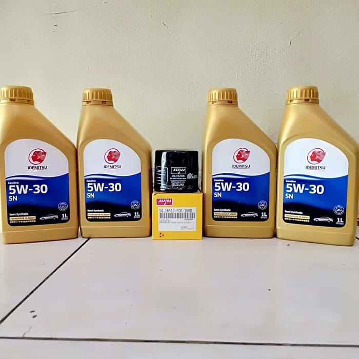 Paket Oli Mesin Mobil Idemitsu 5W-30 4 Ltr + Filter Oli Ertiga/APV