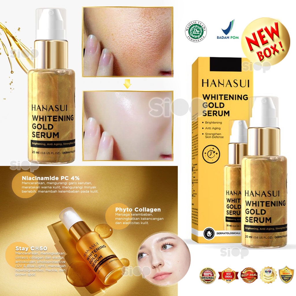 Serum Gold Hanasui Whitening Gold Serum New Look & Improved Formula ...