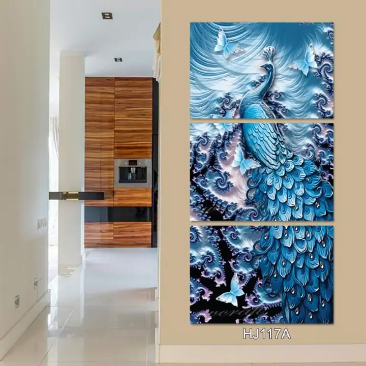 3 Pcs Bingkai Kayu Hiasan Dinding Poster Kayu Wall Decor Rumah