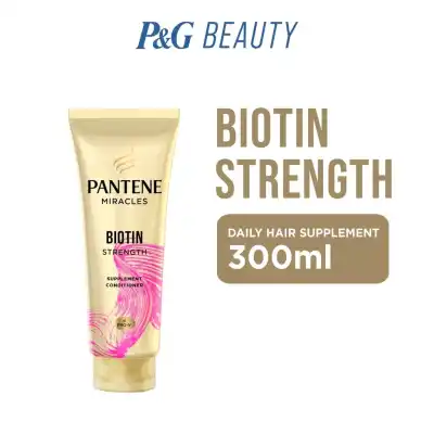 (300biotin) Pantene Conditioner Miracles Biotin Strength Daily Hair Supplement for Hairfall Control 300ml