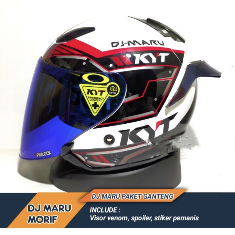 Helm Full Face KYT DJ Maru Original Custom | Helm Pria | Helm Murah