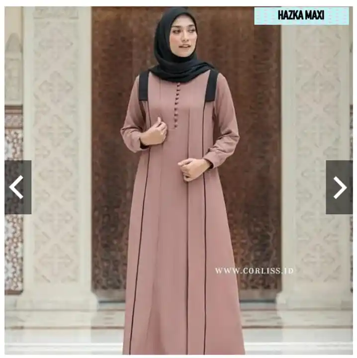 Baju Remaja Kekinian Hazka Maxy Bahan Mosscrape Gamis Wanita Dress Muslimah Maxy Simple Dress Panjang Maxy