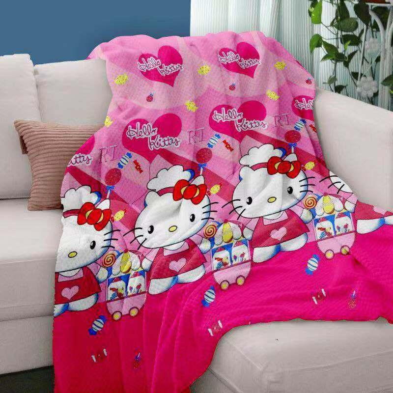 selimut bulu halus lembut motif hk pink karakter keren 150*200 impor murah