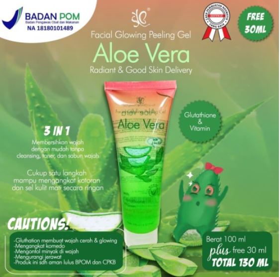 SYB facial glowing peeling gel Aloe vera Body Scrub Perawatan Tubuh