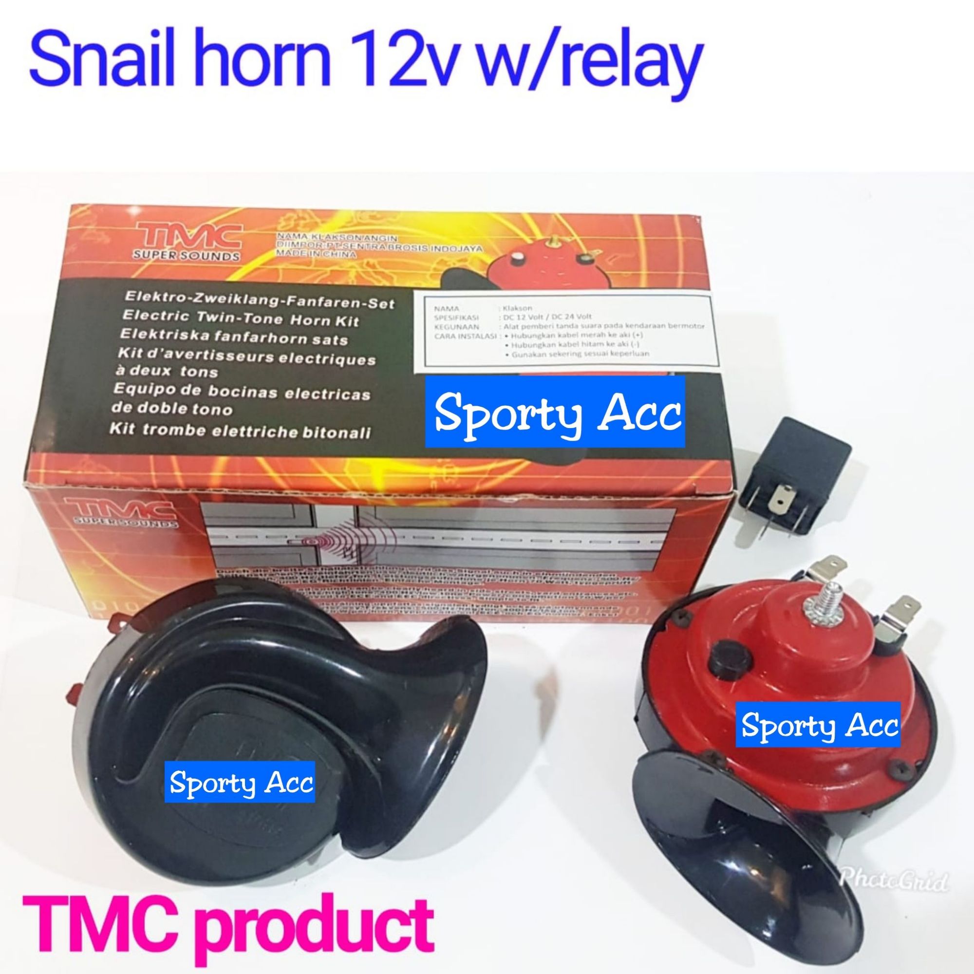 Klakson Keong Merk TMC 12V + Relay Lazada Indonesia