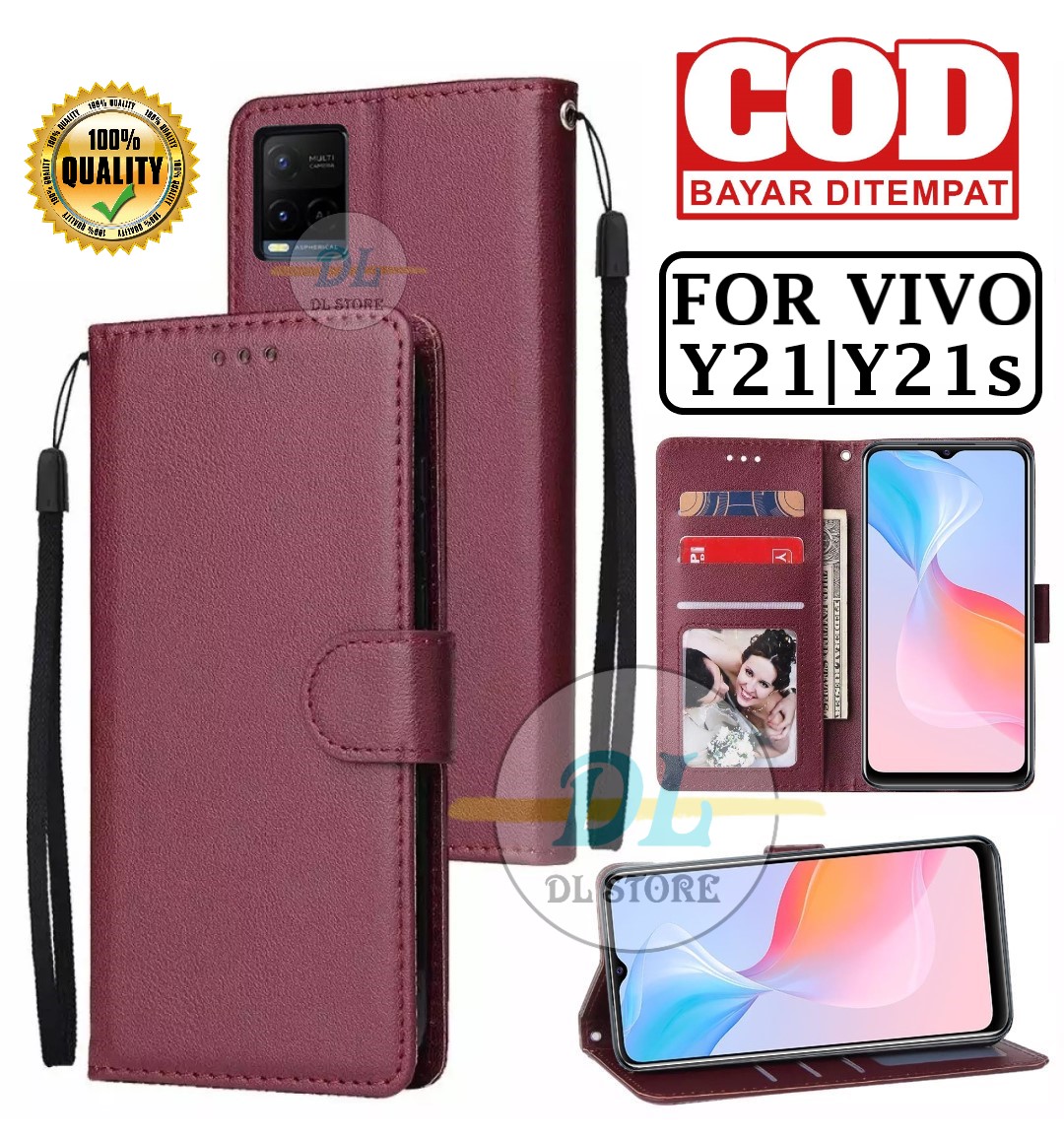 VIVO Y21 VIVO Y21s Y21A INCH) FLIP LEATHER CASE PREMIUM