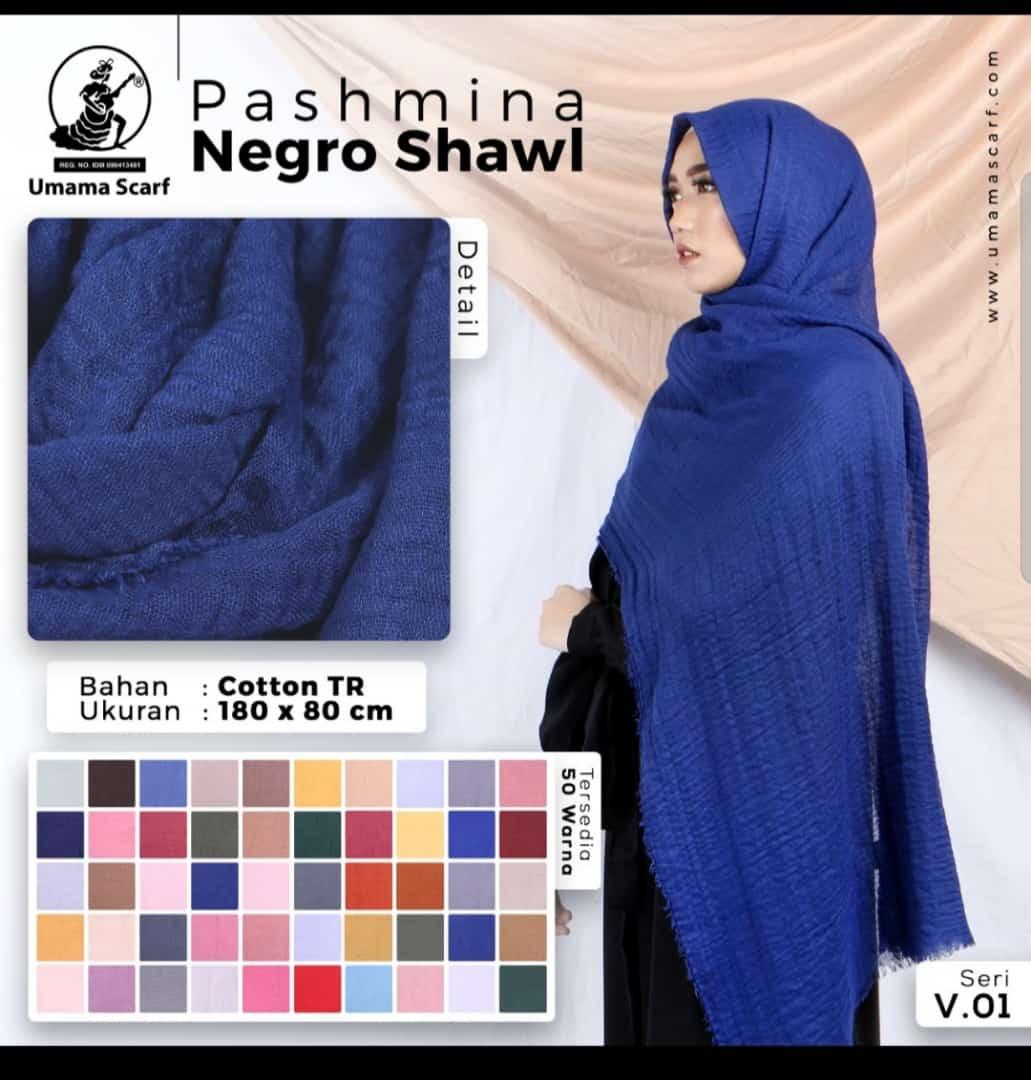 PASHMINA NEGRO SHAWL UMAMA ORI (GRATIS INNER) KERUDUNG HIJAB JILBAB GROSIR MURAH MOJOKERTO